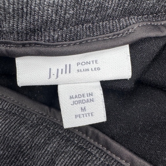 J Jill Pants Women Petite Medium Gray Ponte Slim Leg Stretch Knit Pull On Pocket - Picture 6 of 12